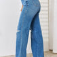 Judy Blue Full Size High Waist Distressed Straight-Leg Jeans
