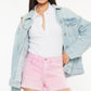 Kancan Raw Hem High Waist Denim Shorts