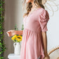 Heimish Full Size Waffle Knit V-Neck Babydoll Top