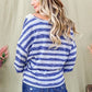 And The Why Striped Lace Detail V Neck Top