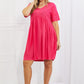 BOMBOM Another Day Swiss Dot Casual Dress in Fuchsia
