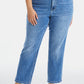 BAYEAS Full Size High Waist Raw Hem Straight Jeans