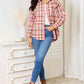 Double Take Plaid Collared Neck Long Sleeve Button-Up Shirt