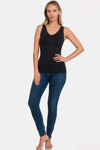 Zenana Round Neck Wide Strap Tank