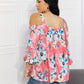 Sew In Love Full Size Fresh Take  Floral Cold-Shoulder Top