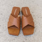 Weeboo Step Into Summer Criss Cross Wooden Clog Mule in Brown