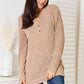 Double Take Notched Neck Ribbed Long Sleeve T-Shirt
