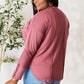 Culture Code Full Size V-Neck Exposed Seam Long Sleeve Blouse