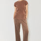 Marina West Swim Rib Pleated Cap Sleeve Top
