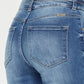 Kancan Distressed Raw Hem High Waist Jeans