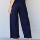 And The Why In The Mix Full Size Pleated Detail Linen Pants in Dark Navy