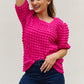 And The Why Full Size Bubble textured Puff Sleeve Top
