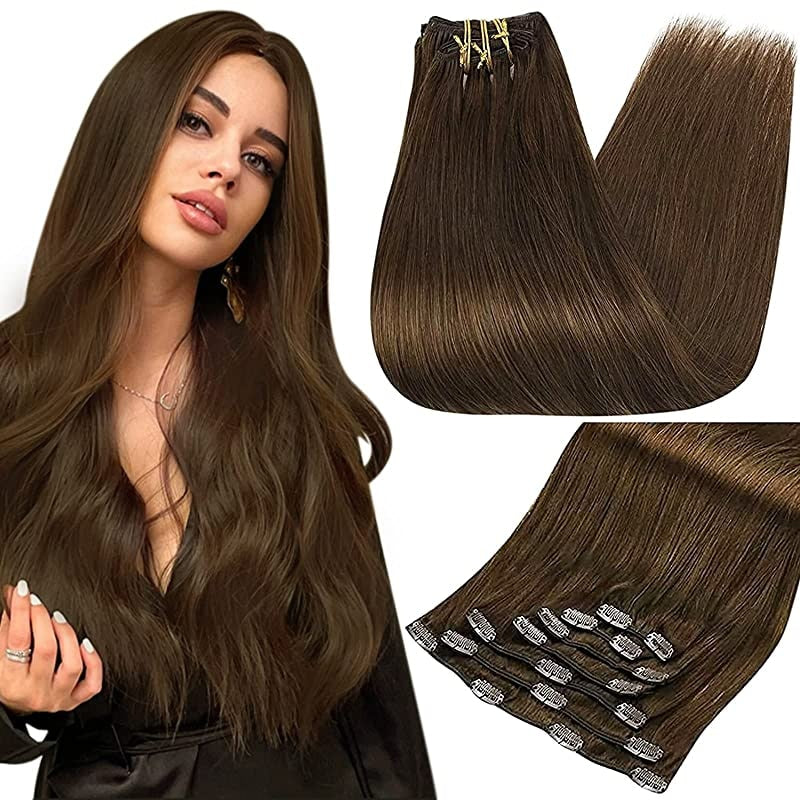 Clip In Human Hair Extensions Balayage Ombre Blonde Black Hairpins 7pcs 120g Double Weft 100% Machine Remy