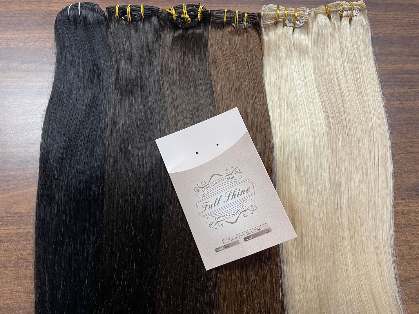 Clip In Human Hair Extensions Balayage Ombre Blonde Black Hairpins 7pcs 120g Double Weft 100% Machine Remy