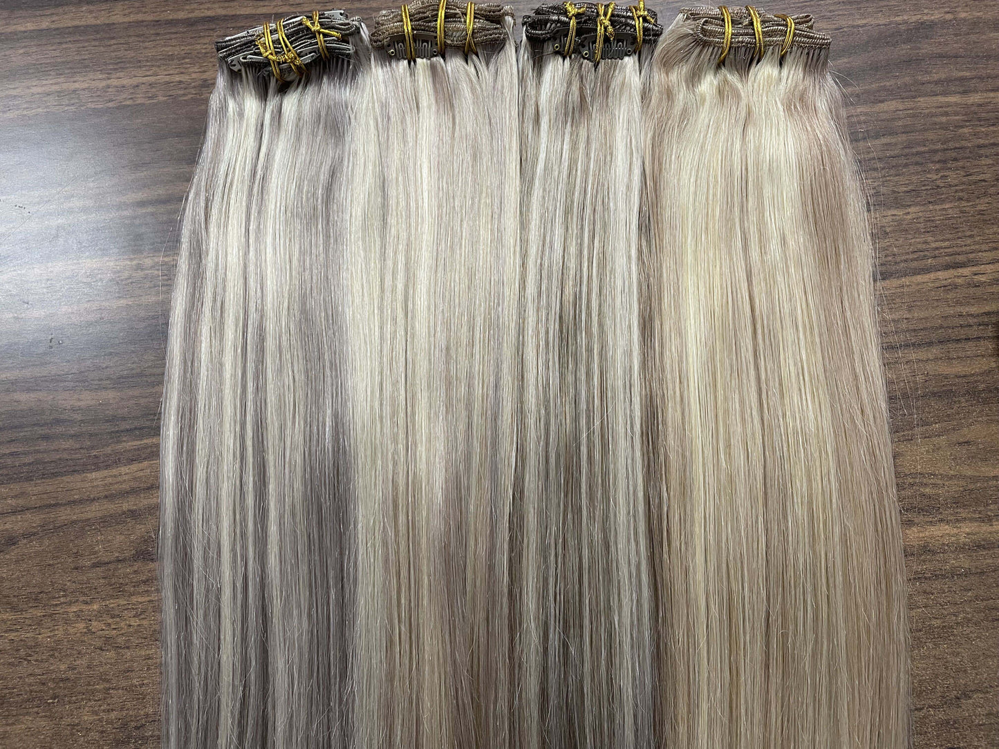 Clip In Human Hair Extensions Balayage Ombre Blonde Black Hairpins 7pcs 120g Double Weft 100% Machine Remy