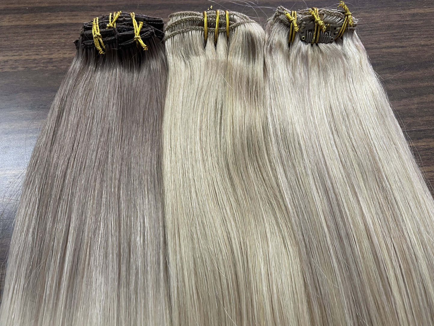 Clip In Human Hair Extensions Balayage Ombre Blonde Black Hairpins 7pcs 120g Double Weft 100% Machine Remy