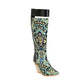 Paisley Pattern Super High Wedge Heel Knee-Length Boots Oversized Pointed Toe Zip Fabric Stitching Microfiber Shoes