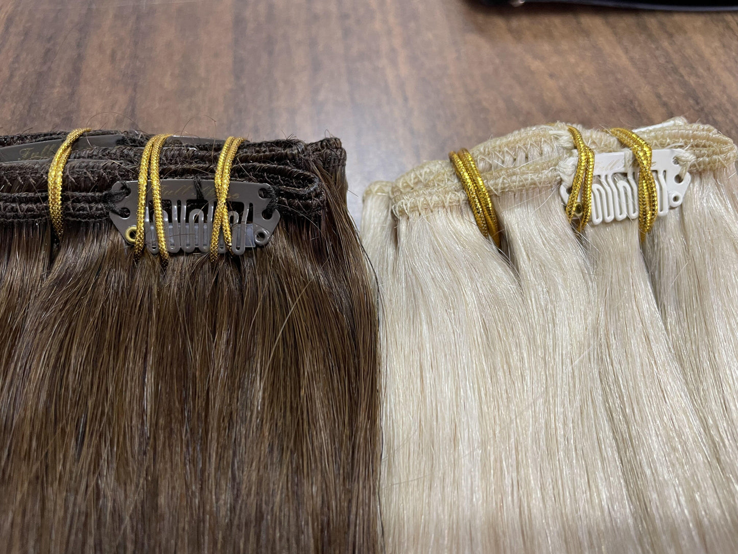 Clip In Human Hair Extensions Balayage Ombre Blonde Black Hairpins 7pcs 120g Double Weft 100% Machine Remy