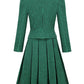 Blazer and Skirt Green Houndstooth Vintage Two Piece Sets