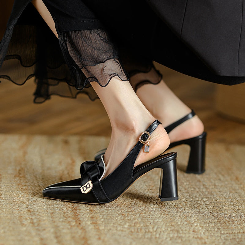 French Retro Slingback Heels