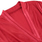 Red Elegant V-Neck Button High Waist Vintage Dress