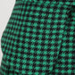 Blazer and Skirt Green Houndstooth Vintage Two Piece Sets