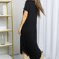 HYFVE V-Neck Short Sleeve Curved Hem Dress in Black