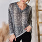 Hailey & Co Full Size Snakeskin V-Neck Long Sleeve Top