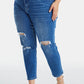 BAYEAS Full Size Distressed High Waist Mom Jeans