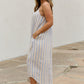 HEYSON Full Size Multi Colored Striped Jumpsuit with Pockets