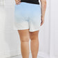 Zenana In The Zone Full Size Dip Dye High Waisted Shorts in Blue