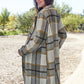 Double Take Full Size Plaid Button Up Lapel Collar Coat