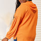 Double Take Side Slit Buttoned Waffle Knit Hoodie