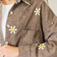 J.NNA Flower Pattern Corduroy Button Down Shirt