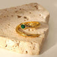 Snake Charmer Malachite Snake-Shaped Bypass Ring
