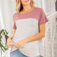 Heimish Color Block Striped Round Neck Short Sleeve T-Shirt