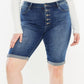 Kancan Full Size Cat's Whiskers Button Fly Denim Shorts