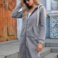 Double Take Full Size Zip-Up Longline Hoodie with Pockets