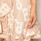 Double Take Floral Lace Pompom Detail Tie-Waist Flutter Sleeve Dress