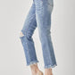 RISEN High Waist Distressed Cropped Bootcut Jeans