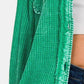 Zenana Waffle-Knit Button Up Dropped Shoulder Jacket
