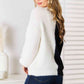 Woven Right Contrast Button-Front V-Neck Cardigan