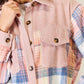 J.NNA Plaid Colorblock Button Down Jacket