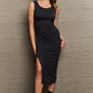 Sew In Love Full Size For The Night Fitted Sleeveless Midi Dress in Black