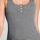 Ninexis Front Button Ribbed Round Neck Tank