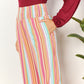 Double Take Striped Smocked Waist Pants with Pockets