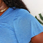 Double Take Ruched V-Neck Short Sleeve T-Shirt