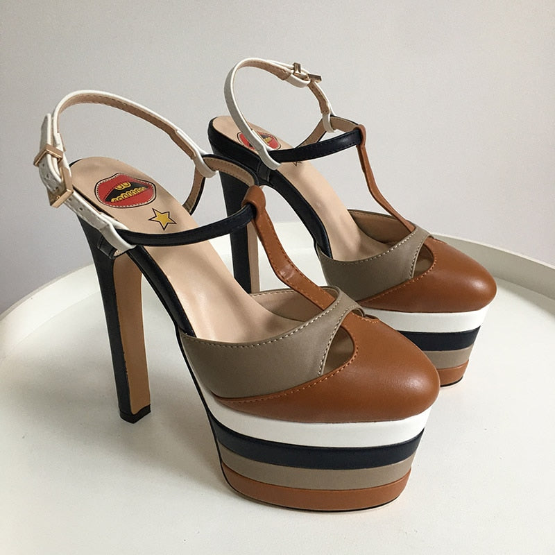 Platform T Strap Pump Heels