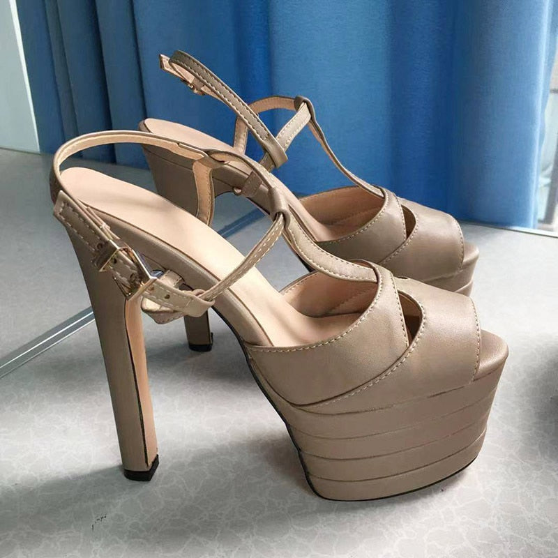 Platform T Strap Pump Heels