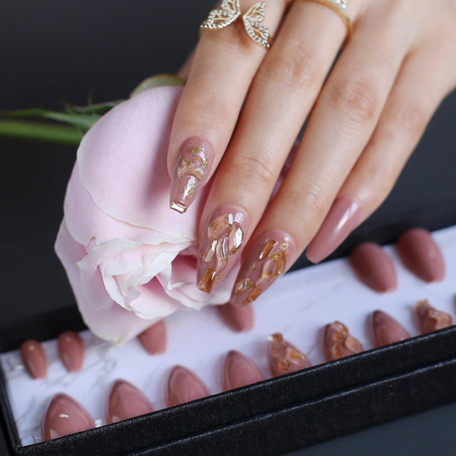 Luxury 3D Diamond Gel Ballet Press on Nails Box Handmade Acrylic Nails